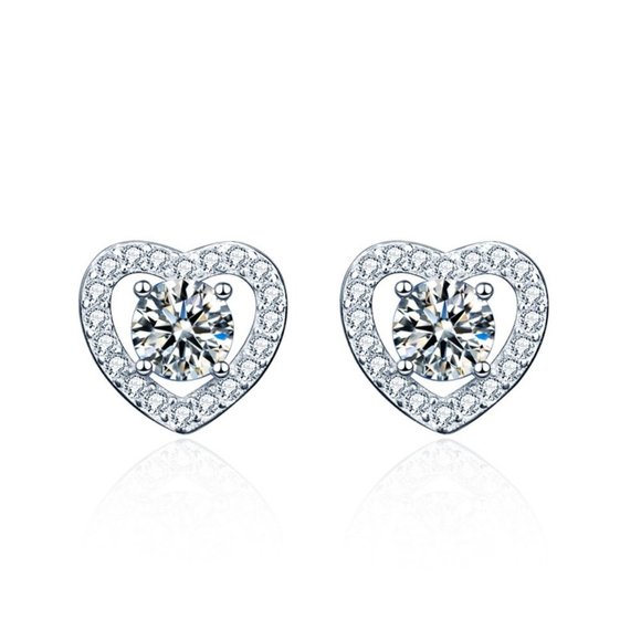 Certified 1 ct. t.w. Moissanite Diamond Sunflower Stud Earrings NEW - Picture 4 of 11